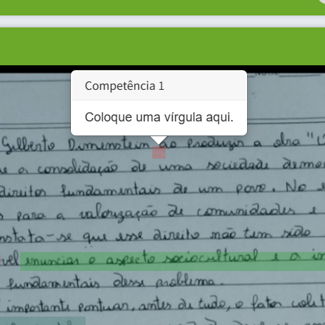 Comentário no texto para direcionar sua correção.