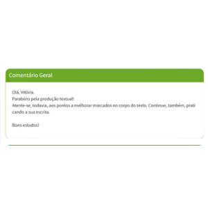 Comentário geral da sua redação