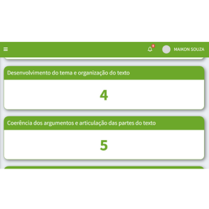 Nota por critério nos textos da Fuvest
