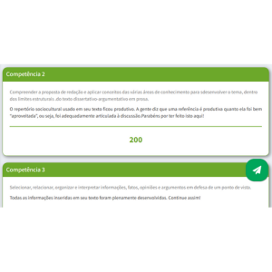 Comentário por competência nas redações Enem